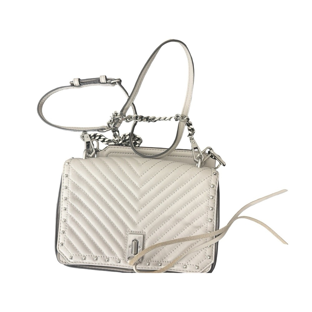 Rebecca Minkoff Becky Handbag with Crossbody Strap quilted studded gray - Picture 1 of 3